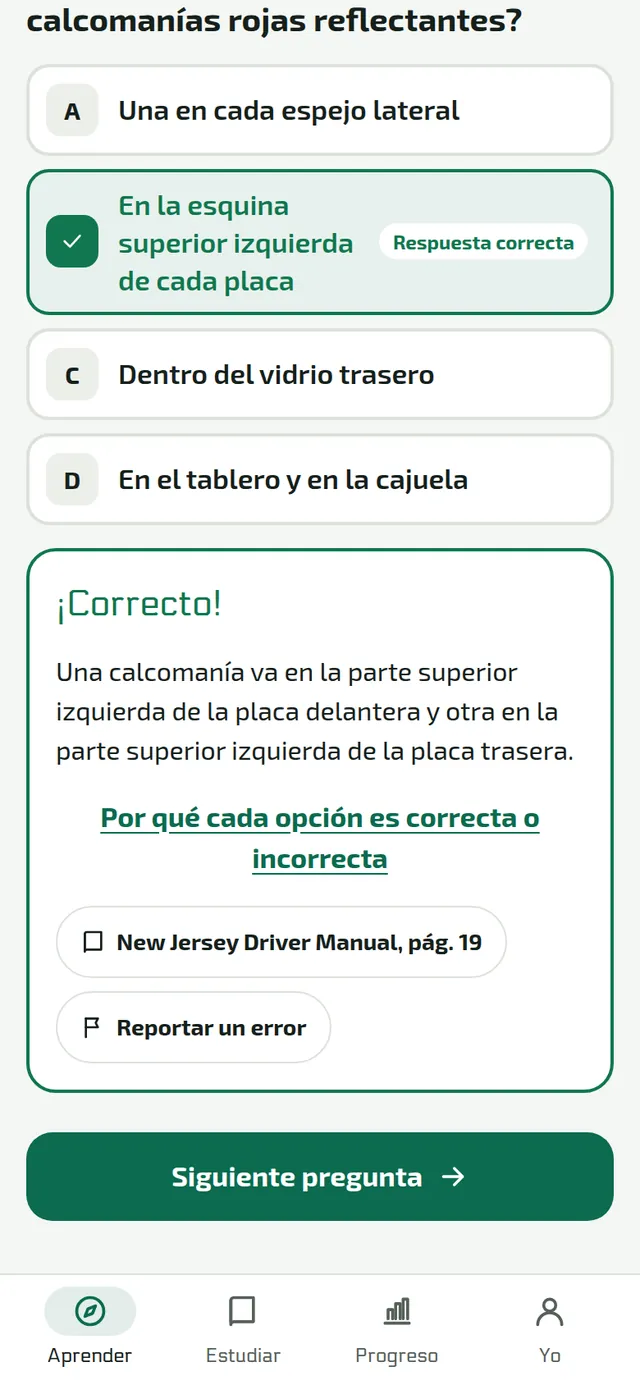 El porqué, no solo la respuesta: Cada opción explicada, con la página del manual de donde viene.